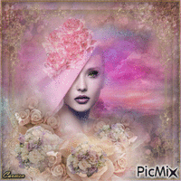 Lady in rosa - Besplatni animirani GIF