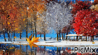 Встретились Зима и Осень - Free animated GIF