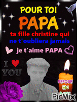 je t'aime papa - Бесплатный анимированный гифка