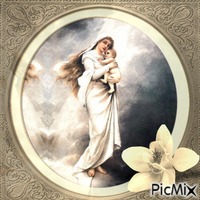 Mutter Maria mit Jesus Kind анимированный гифка