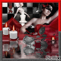 Reflet en rouge et noir - Бесплатный анимированный гифка