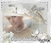Roses blanches - Бесплатный анимированный гифка