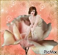 rose girl анимиран GIF