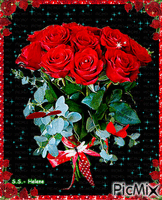 Boukuer of roses. Animated GIF