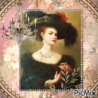 Portrait d'une femme de l'époque victorienne - Gratis animerad GIF