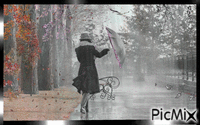 Bajo la lluvia - GIF animado grátis
