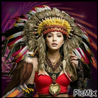 Portrait amérindienne animált GIF