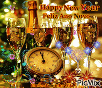 Happy new Year Feliz Ano Novo animeret GIF