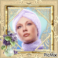 portrait femme bleu et or - Darmowy animowany GIF