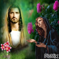 jesus  and woman animēts GIF
