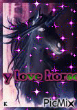 y love horse - GIF animado grátis