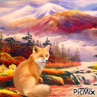 Autumn Fox анимированный гифка