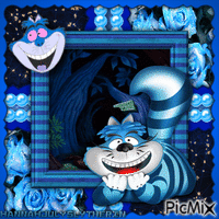 ♥♦♣♠Blue Cheshire Cat♠♣♦♥ κινούμενο GIF