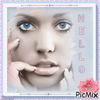 Blue Eyes ~ Pink and Blue tones - Free animated GIF