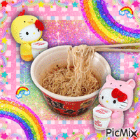 Rainbow Noodles - GIF animado gratis