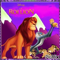 Le Roi Lion. (tons violets) GIF animé