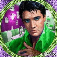 Portrait Elvis Presley GIF animé