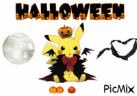 Pikachu Halloween анимированный гифка