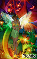 l`ange et les papillons - Бесплатный анимированный гифка