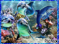 les dauphins - 免费动画 GIF