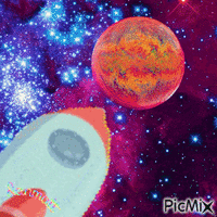 Voyage sur la lune - GIF animé gratuit