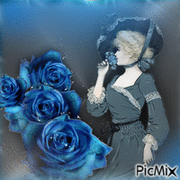 Blue Roses - Free animated GIF