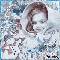 Winter in blue and brown tones GIF animé