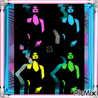 neon pop art GIF animé