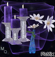 Candle light and Flowers - GIF animate gratis