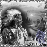 Amérindien et ses loups