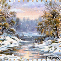 paysage de neige - Безплатен анимиран GIF