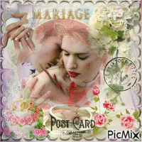 carte postale de mariage - Δωρεάν κινούμενο GIF