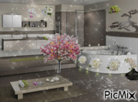 Salle de bain zen - GIF animé gratuit
