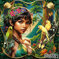 Tropical portrait - GIF animé gratuit