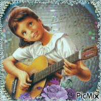 *Enfant jouant de  la guitare* animovaný GIF
