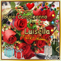 Buon compleanno Luisella - GIF animado grátis