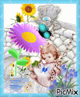 ο μικρός άγγελος φέρνει την άνοιξη - Безплатен анимиран GIF