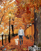 Walk in autumn GIF animé