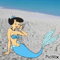 Betty Rubble mermaid (my 2,660th PicMix) анимированный гифка