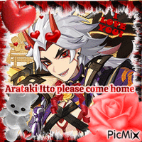 Arataki Itto please come home - Free animated GIF