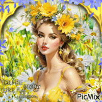 Woman in yellow Animiertes GIF