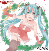 Miku Christmas - GIF เคลื่อนไหวฟรี