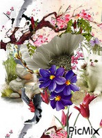 O suave aroma das flores! 动画 GIF