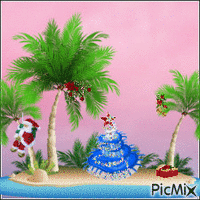 Tropical Christmas - GIF เคลื่อนไหวฟรี