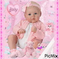 Baby in rosa GIF animé