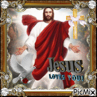 Jesus loves you - GIF animé gratuit