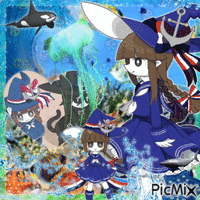 WADANOHARA AND TH3 GR3AT BLU3 S3A 动画 GIF