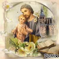 Hl. Josef mit Christuskind ... - GIF animasi gratis