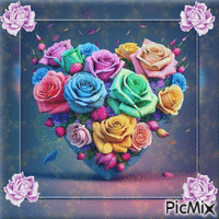 belles roses GIF animé
