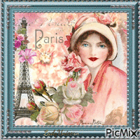 Vintage Lady in Parijs...... - GIF animé gratuit